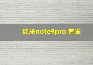 红米note9pro 首发